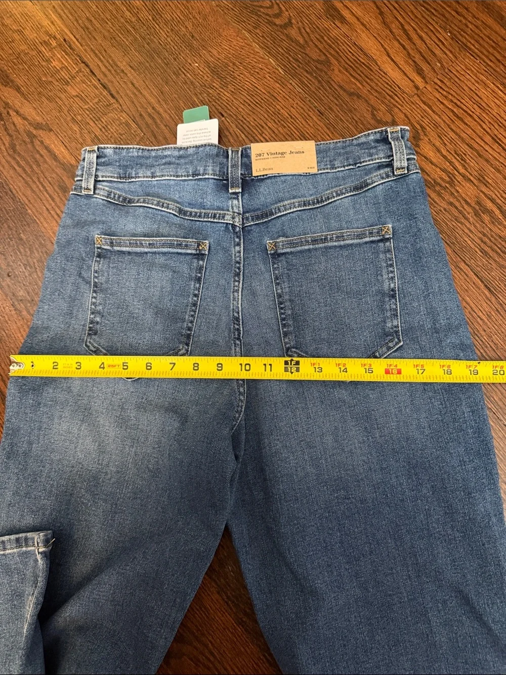 NWT L.L. Bean 207 vintage boyfriend High-Rise Medium Blue Women's Jeans size 8
